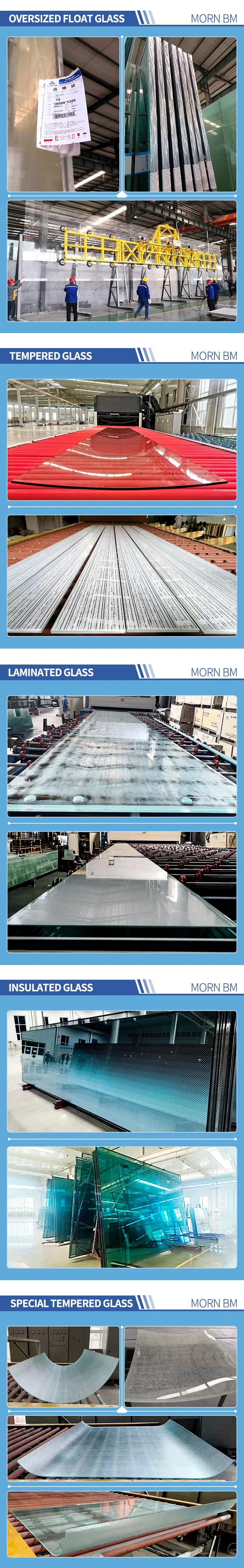 Jumbo Glass Entrance-Hall Glass- LEED Awarded Triple Silver Low-E Jinjing Triple Low-E Coating Energy Efficient Oversized Insulating Glass