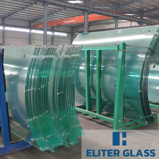 Vidro de construção de segurança duplo laminado transparente curvo temperado com isolamento de tamanho grande