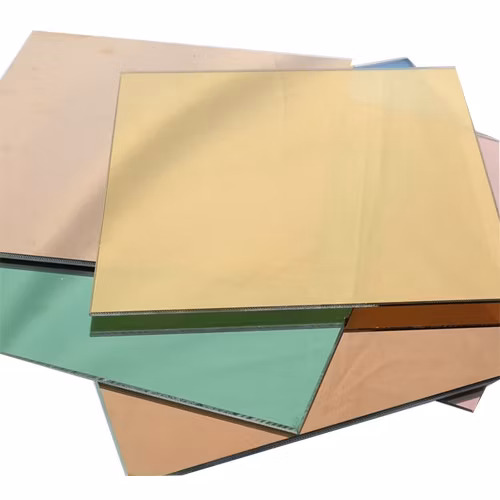 Vidro flutuante de bronze de 4 mm e espelho de bronze e prata para construção