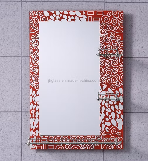 Atacado Fábrica de Decoração para Casa Montado na Parede Dupla Camada Cosmética Maquiagem Decorativa para Casa Espelho de Maquilhagem Móveis Espelho de Prateleira Resina Espelho de Banheiro