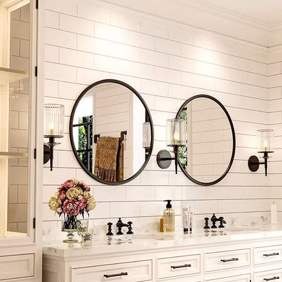 Espelho redondo decorativo para pendurar na parede espelho de parede com moldura grande